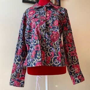 Christopher & Banks long sleeve western-style floral jacket